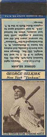 1935-36 Diamond Matchbooks (U3-1) #NNO George Selkirk Front