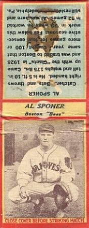 1935-36 Diamond Matchbooks (U3-1) #NNO Al Spohrer Front
