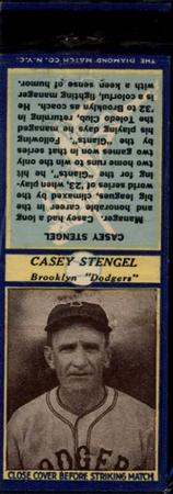1935-36 Diamond Matchbooks (U3-1) #NNO Casey Stengel Front