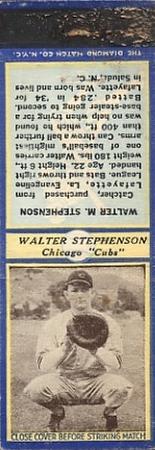 1935-36 Diamond Matchbooks (U3-1) #NNO Walter Stephenson Front