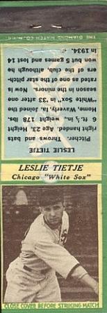 1935-36 Diamond Matchbooks (U3-1) #NNO Leslie Tietje Front