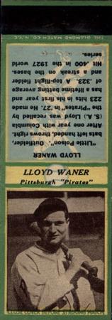 1935-36 Diamond Matchbooks (U3-1) #NNO Lloyd Waner Front