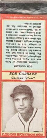 1935-36 Diamond Matchbooks (U3-1) #NNO Bob Garbark Front