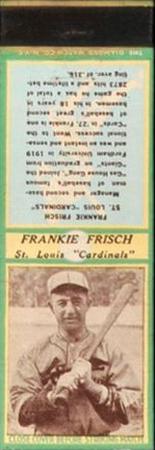 1936 Diamond Matchbooks (U4) #NNO Frankie Frisch Front