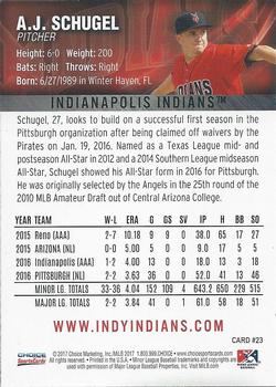 2017 Choice Indianapolis Indians #23 A.J. Schugel Back