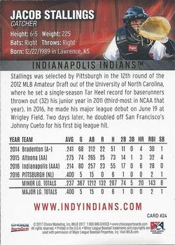 2017 Choice Indianapolis Indians #24 Jacob Stallings Back