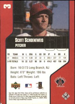 2002 Upper Deck 40-Man #3 Scott Schoeneweis Back