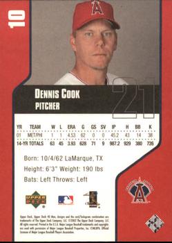 2002 Upper Deck 40-Man #10 Dennis Cook Back