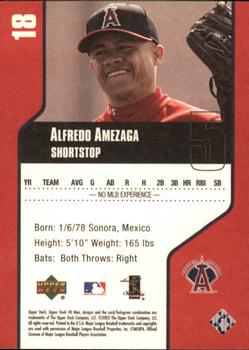 2002 Upper Deck 40-Man #18 Alfredo Amezaga Back
