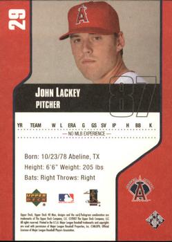 2002 Upper Deck 40-Man #29 John Lackey Back