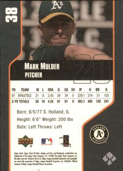 2002 Upper Deck 40-Man #38 Mark Mulder Back