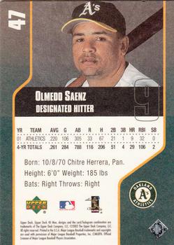 2002 Upper Deck 40-Man #47 Olmedo Saenz Back