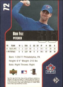 2002 Upper Deck 40-Man #72 Bob File Back