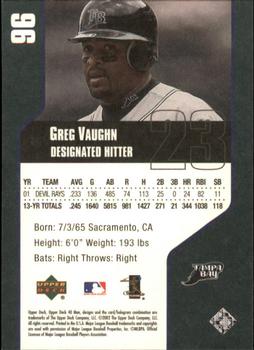 2002 Upper Deck 40-Man #96 Greg Vaughn Back