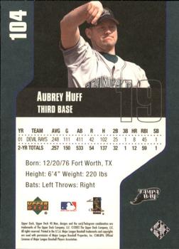 2002 Upper Deck 40-Man #104 Aubrey Huff Back