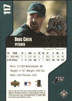 2002 Upper Deck 40-Man #117 Doug Creek Back