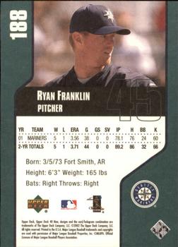 2002 Upper Deck 40-Man #188 Ryan Franklin Back