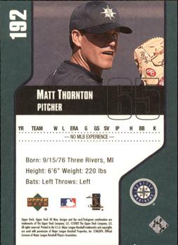 2002 Upper Deck 40-Man #192 Matt Thornton Back