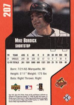 2002 Upper Deck 40-Man #207 Mike Bordick Back