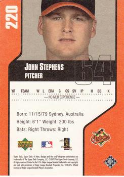 2002 Upper Deck 40-Man #220 John Stephens Back