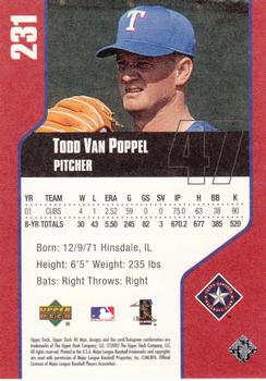 2002 Upper Deck 40-Man #231 Todd Van Poppel Back