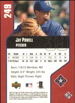 2002 Upper Deck 40-Man #249 Jay Powell Back