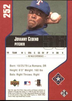 2002 Upper Deck 40-Man #252 Jovanny Cedeno Back