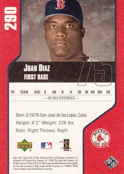 2002 Upper Deck 40-Man #290 Juan Diaz Back