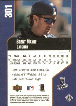 2002 Upper Deck 40-Man #301 Brent Mayne Back