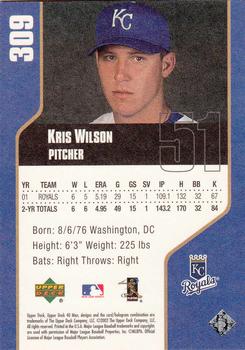 2002 Upper Deck 40-Man #309 Kris Wilson Back