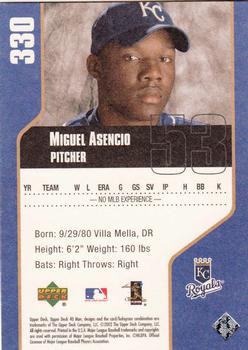 2002 Upper Deck 40-Man #330 Miguel Asencio Back