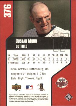 2002 Upper Deck 40-Man #376 Dustan Mohr Back