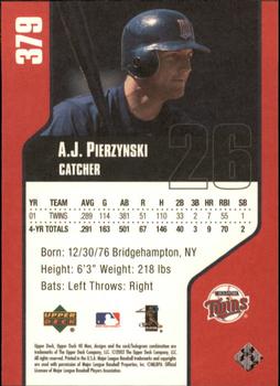 2002 Upper Deck 40-Man #379 A.J. Pierzynski Back