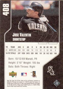 2002 Upper Deck 40-Man #408 Jose Valentin Back