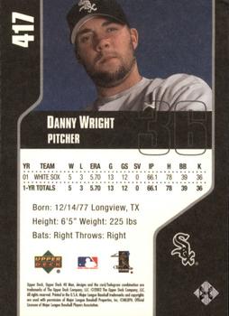 2002 Upper Deck 40-Man #417 Dan Wright Back
