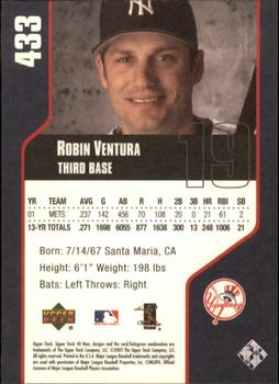 2002 Upper Deck 40-Man #433 Robin Ventura Back