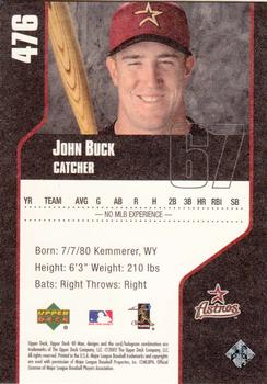 2002 Upper Deck 40-Man #476 John Buck Back