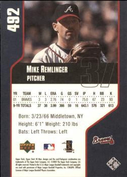 2002 Upper Deck 40-Man #492 Mike Remlinger Back