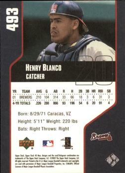 2002 Upper Deck 40-Man #493 Henry Blanco Back