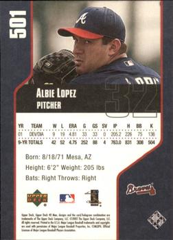 2002 Upper Deck 40-Man #501 Albie Lopez Back