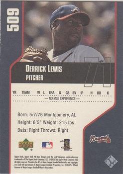 2002 Upper Deck 40-Man #509 Derrick Lewis Back