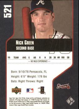 2002 Upper Deck 40-Man #521 Nick Green Back