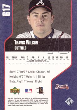 2002 Upper Deck 40-Man #617 Travis Wilson Back