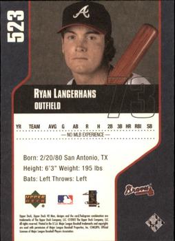 2002 Upper Deck 40-Man #523 Ryan Langerhans Back