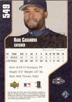 2002 Upper Deck 40-Man #549 Raul Casanova Back