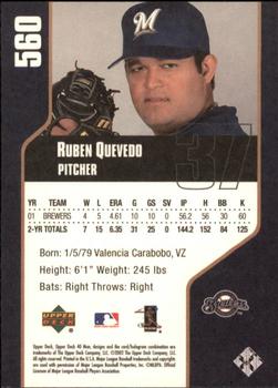 2002 Upper Deck 40-Man #560 Ruben Quevedo Back
