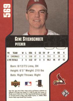 2002 Upper Deck 40-Man #569 Gene Stechschulte Back