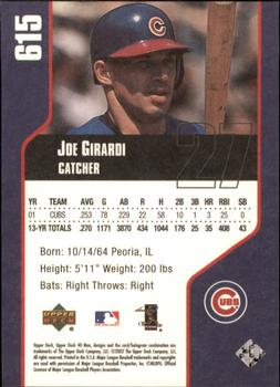 2002 Upper Deck 40-Man #615 Joe Girardi Back