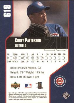 2002 Upper Deck 40-Man #619 Corey Patterson Back