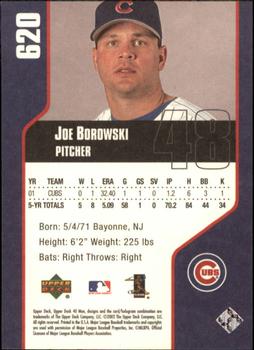 2002 Upper Deck 40-Man #620 Joe Borowski Back